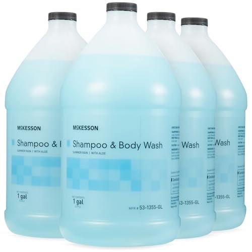 mckesson body wash and shampoo, summer rain scent, 1 gal, 4 ct