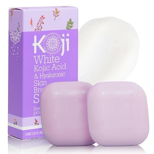 koji white kojic acid & hyaluronic acid skin brightening soap...