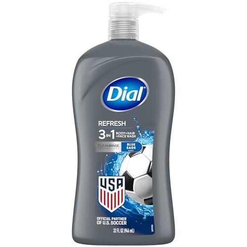 dial men 3 in 1 body, hair and face wash, hydro fresh, 32 fl oz