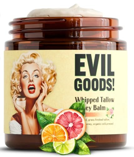whipped beef tallow and honey balm moisturizer for skin, fac...