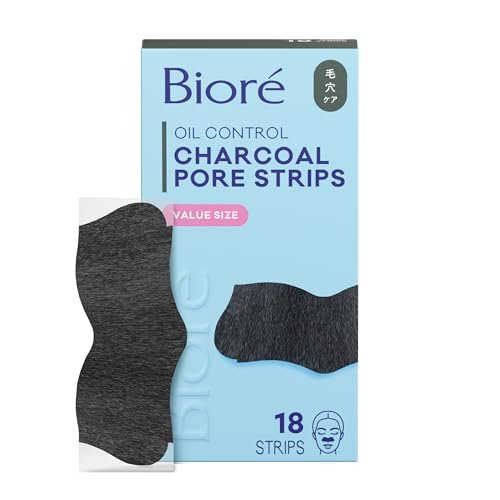biore charcoal deep cleansing pore strips, nose strips for bla...