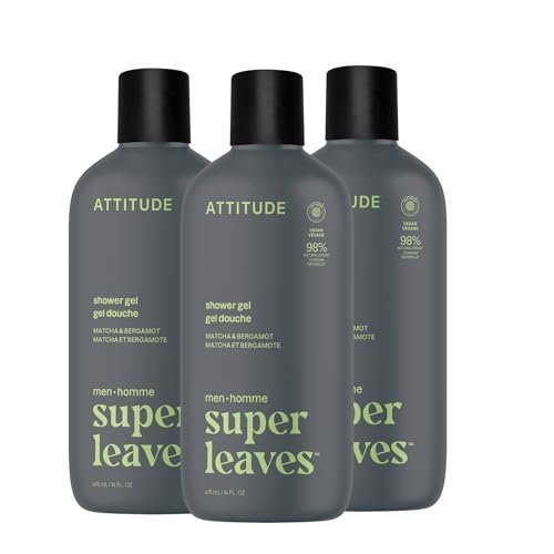 attitude shower gel body wash for men, 98% natural origin ingr...