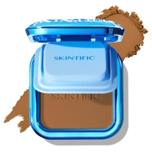 skintific ultra cover powder foundation, full coverage matte f...