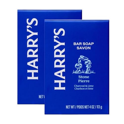 harry's bar soap for men stone scent, 4 oz body soap bars, 2...