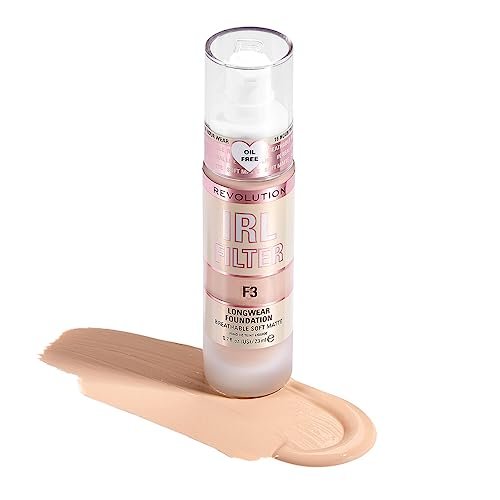 revolution, irl filter longwear foundation, soft & breathable...