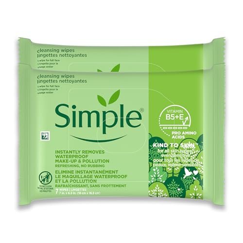 simple kind to skin cleansing makeup remover wipes vegan fac...