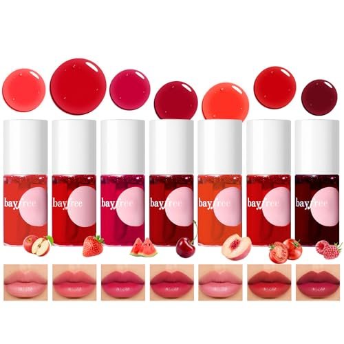 bayfree lip tint stain set, 7 pcs lip stain long lasting water...