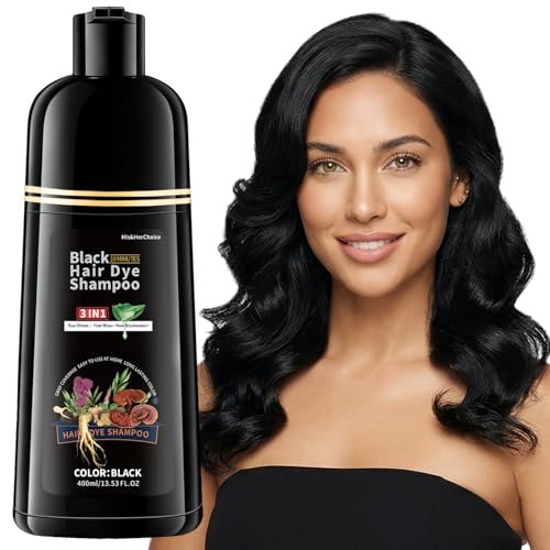 his&herchoice black hair dye shampoo, 3 in 1 hair color for gr...