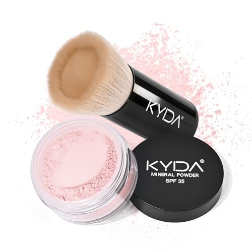 kyda pink loose setting powder spf 35, brightening blurring fa...