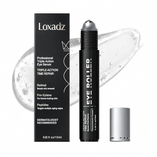 under eye brightener roller caffeine & retinol eye serum for...