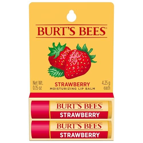 burt's bees lip balm strawberry, lip moisturizer with respon...