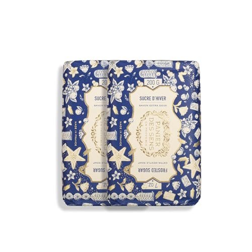 panier des sens frosted sugar shea butter soap bar duo, 2 x 7 oz