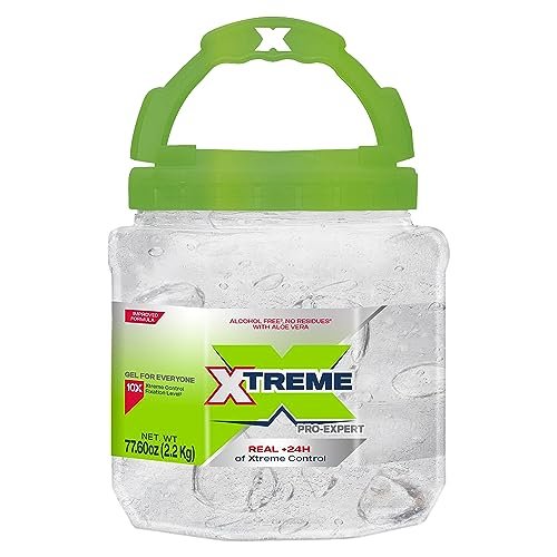 xtreme pro expert clear styling hair gel, alcohol free 24 hour...