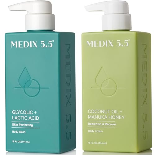 medix exfoliating glycolic acid body wash & face wash + coconu...