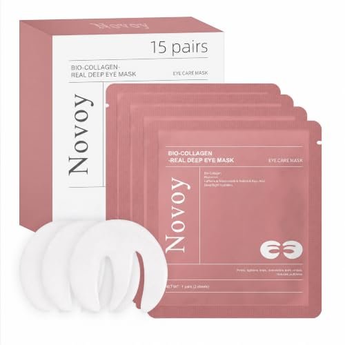 novoy 15 pairs bio collagen real deep eye patches 6 in 1 ret...