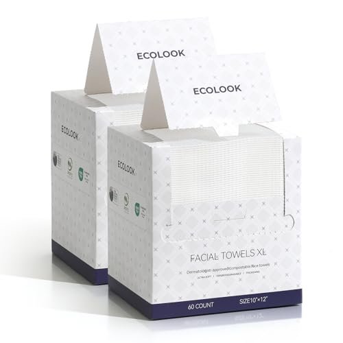 ecolook disposable face towel xl 10"x12" upgraded thick facial...