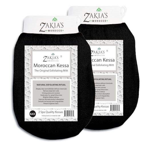 moroccan kessa exfoliating glove value pack black microderm...