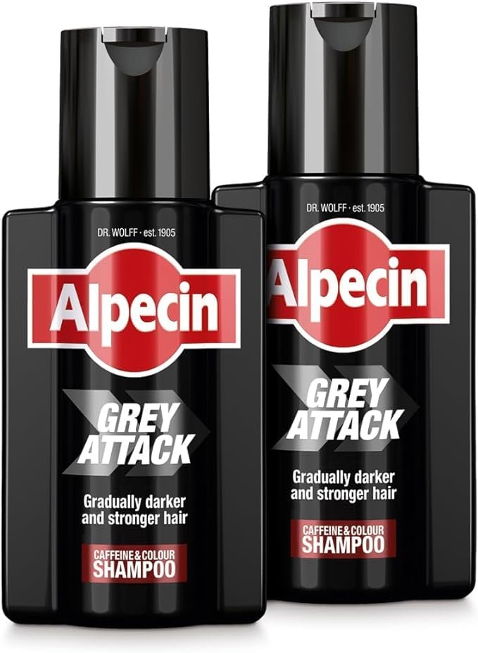alpecin gray attack caffeine & color shampoo, 6.76 fl oz