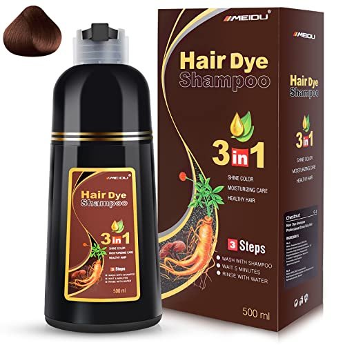 iiimeidu hair dye shampoo 3 in 1 for gray, black hair, herbal...