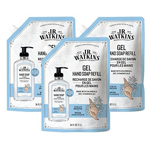 j.r. watkins gel hand soap refill, moisturizing hand wash, alc...