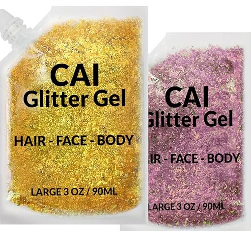 face, body & hair glitter gel – halloween glitter for kids and...