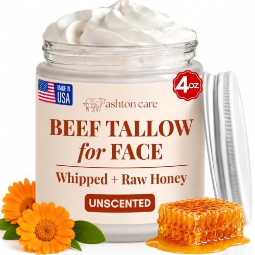 ashton care whipped beef tallow and honey balm for face 4oz