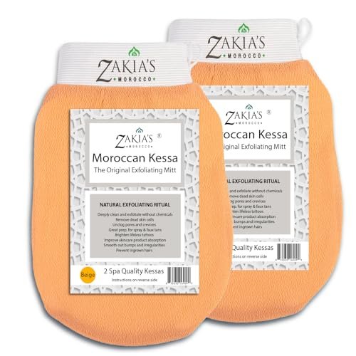 original kessa exfoliating glove value pack beige microder...