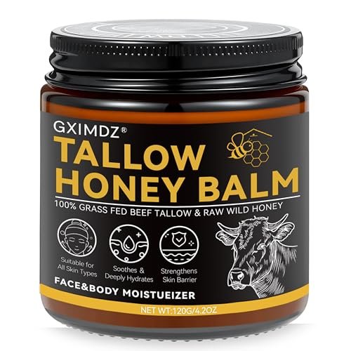 gximdz es beef tallow for skin, tallow and honey balm, grass f...