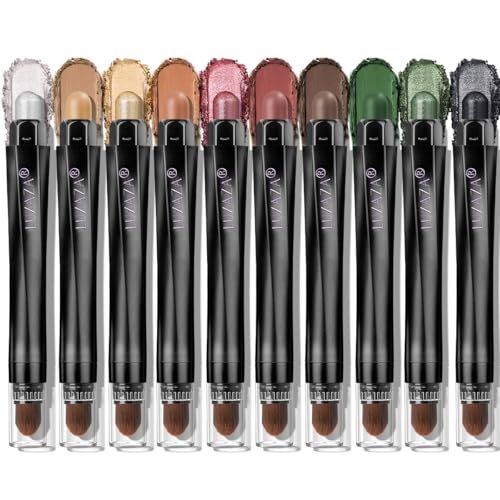 luxaza 10pcs eyeshadow stick,pro longwear cream eye shadow bri...