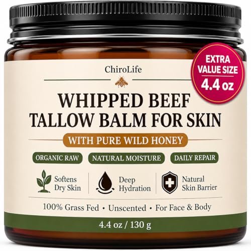chirolife grass fed beef tallow for skin, whipped tallow and h...