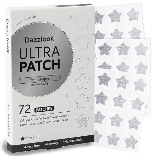 dazzlook silver glitter star shaped pimple patch with salicyli...