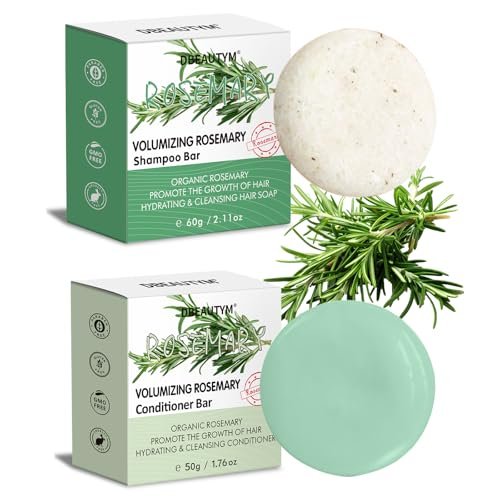 dbeautym 2 pack rosemary shampoo conditoner bar set,thinning h...