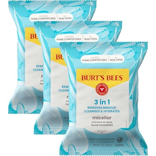 face wipes, burt's bees facial cleansing, makeup remover towel...