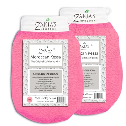 original kessa exfoliating glove value pack pink microderma...