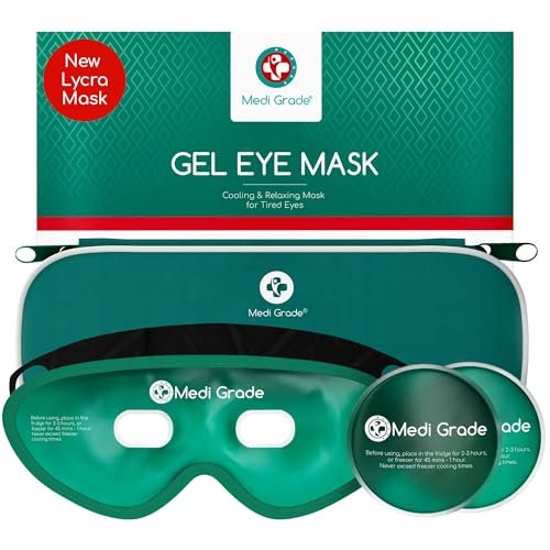 medi grade cooling gel eye mask for puffy eyes – reusable gel...