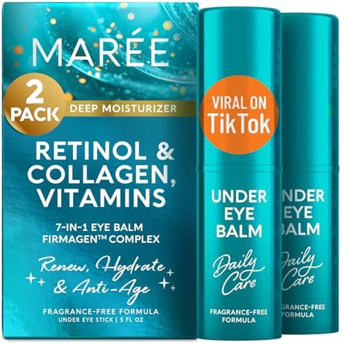 maree under eye balm stick hydrating 2 pack – retinol caffeine...