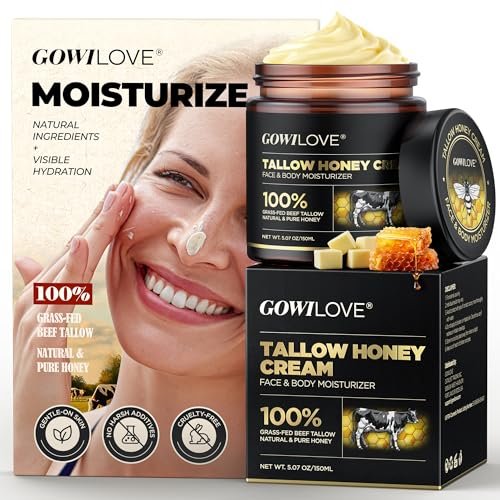 gowilove 12hr moisture lock beef tallow for skin care, instant...