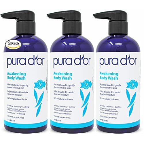 pura d'or awakening body wash aloe vera, chamomile, lavender,...