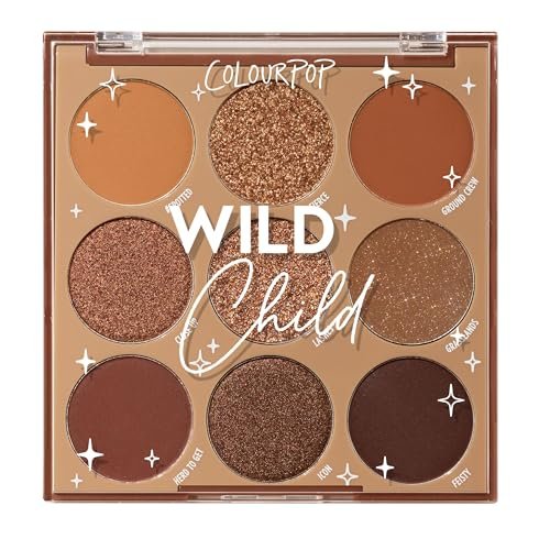 colourpop wild child eyeshadow palette rich chocolate brown...