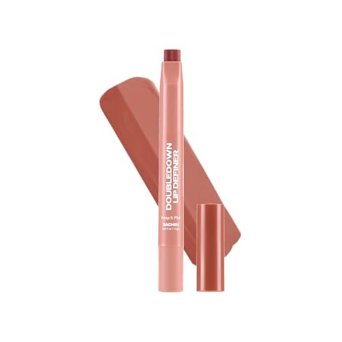 sacheu doubledown lip definer, 2 in 1 liner & balm, buildable,...
