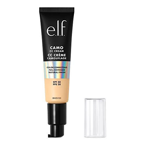 e.l.f. camo cc cream, spf 30 color correcting medium to full c...