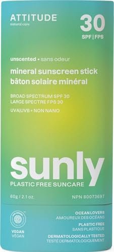 Attitude Unscented Sunscreen Stick SPF 30, 60 GR attitude unscented sunscreen stick spf 30, 60 gr
