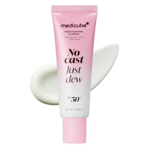 medicube sunscreen no cast just dew pdrn hydrating uv sun seru...