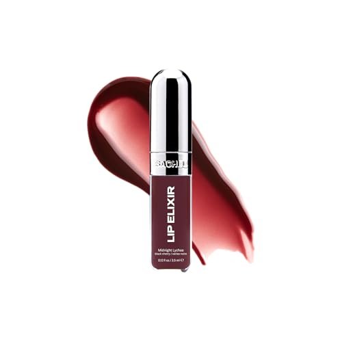 Sacheu Lip Elixir Hydrating Lip Gloss, Midnight Lychee sacheu lip elixir hydrating lip gloss, midnight lychee