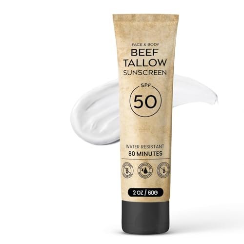 mtgbo beef tallow sunscreen spf 50: face sunscreen with zinc o...
