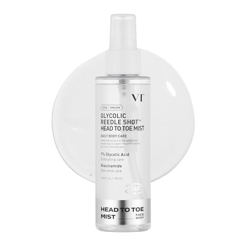 vt cosmetics 7% glycolic acid reedle shot head to toe mist, 4....