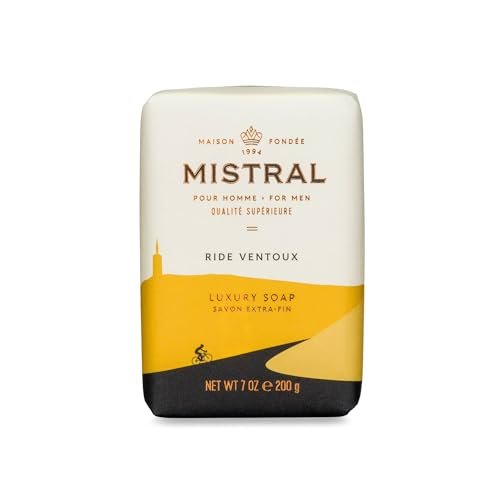 mistral ride ventoux luxury soap, men’s natural soap bar, 7 oz