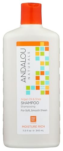 andalou naturals argan oil & shea moisture rich shampoo, orang...