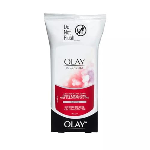 olay regenerist micro exfoliating wet cleansing cloths, 30 count