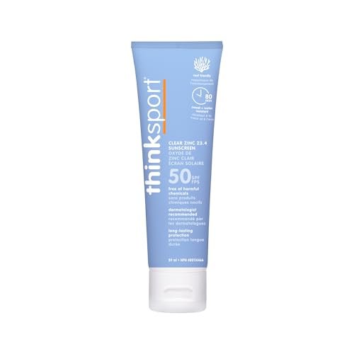 thinksport mineral sunscreen spf 50+ with clear zinc oxide, ve...
